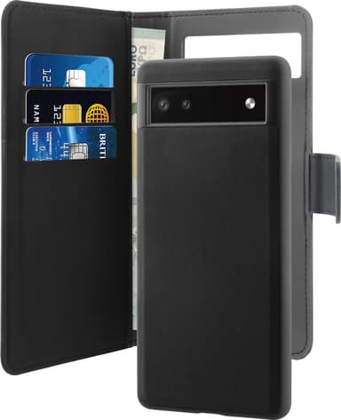Puro 2-i-1 Google Pixel 6a lommebokdeksel (sort)