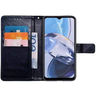 Mobil lommebok 3-kort Motorola Moto E22i - Mørkeblå