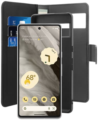 Puro 2-i-1 Google Pixel 7 lommebokdeksel (sort)