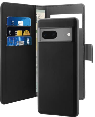 Puro 2-i-1 Google Pixel 7 lommebokdeksel (sort)