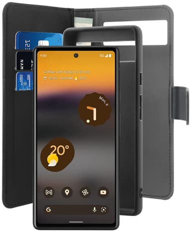 Puro 2-i-1 Google Pixel 6a lommebokdeksel (sort)