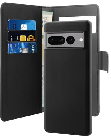 Puro 2-i-1 Google Pixel 7 Pro lommebokdeksel (sort)