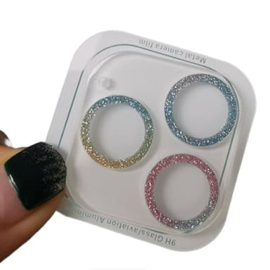 Glitter kameralinsebeskytter Flerfarget iPhone 11/12 Mini