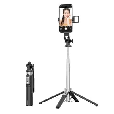 Mini Selfie Stick Single Light med fjernkontroll Svart