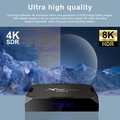 X96 Max Ultra TV Box Android 11.0 2.4G/5G Svart 4 GB+32 GB