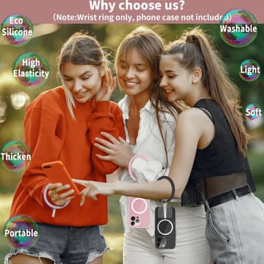 Mobilringholder med nøkkelring Hvit