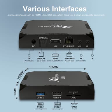 X96 Max Ultra TV Box Android 11.0 2.4G/5G Svart 4 GB+32 GB