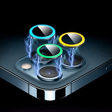 Lysende telefonkameralinsebeskytter Flerfarget iPhone14