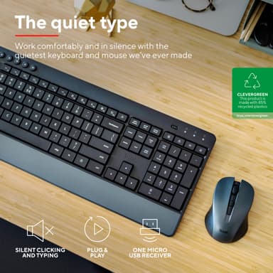 Trust TKM-450 sett med trådløs mus og tastatur (Nordisk oppsett)