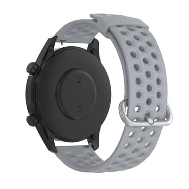 Klokkebånd Silikon 22 mm Grå S Samsung Galaxy Watch 46 mm/Watch 3 45 mm/Gear S3 Classic/S3 Frontier, Huawei Watch GT2, Garmin Vivoactive 4 45 mm/Venu 2 45 mm, Fossil Gen 5 Carlyle