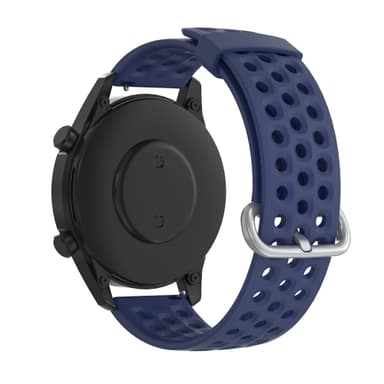 Klokkebånd Silikon 22 mm Mørke blå L Samsung Galaxy Watch 46 mm/Watch 3 45 mm/Gear S3 Classic/S3 Frontier, Huawei Watch GT2, Garmin Vivoactive 4 45 mm/Venu 2 45 mm, Fossil Gen 5 Carlyle
