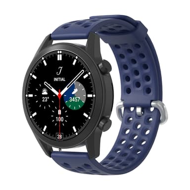 Klokkebånd Silikon 22 mm Mørke blå L Samsung Galaxy Watch 46 mm/Watch 3 45 mm/Gear S3 Classic/S3 Frontier, Huawei Watch GT2, Garmin Vivoactive 4 45 mm/Venu 2 45 mm, Fossil Gen 5 Carlyle