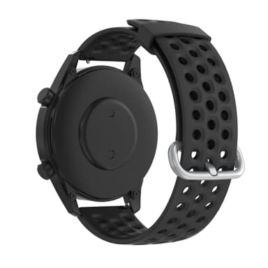Klokkebånd Silikon 22 mm Sort L Samsung Galaxy Watch 46 mm/Watch 3 45 mm/Gear S3 Classic/S3 Frontier, Huawei Watch GT2, Garmin Vivoactive 4 45 mm/Venu 2 45 mm, Fossil Gen 5 Carlyle