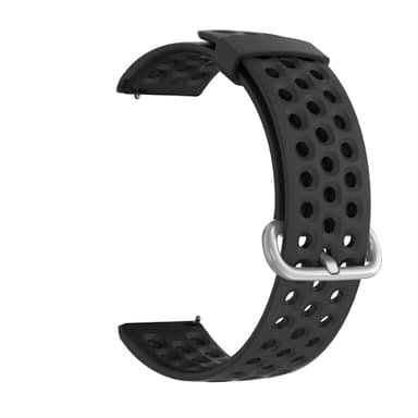 Klokkebånd Silikon 22 mm Sort L Samsung Galaxy Watch 46 mm/Watch 3 45 mm/Gear S3 Classic/S3 Frontier, Huawei Watch GT2, Garmin Vivoactive 4 45 mm/Venu 2 45 mm, Fossil Gen 5 Carlyle