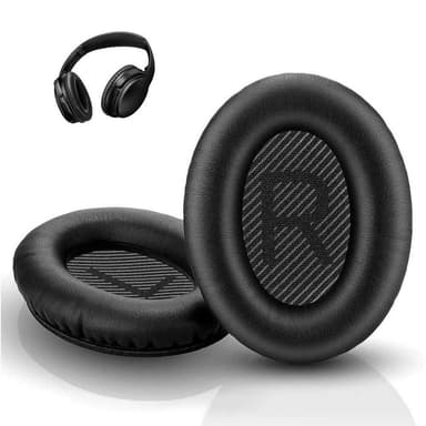 INF Øreputer for Bose QC35/SoundTrue-hodetelefoner, 1 par Sort