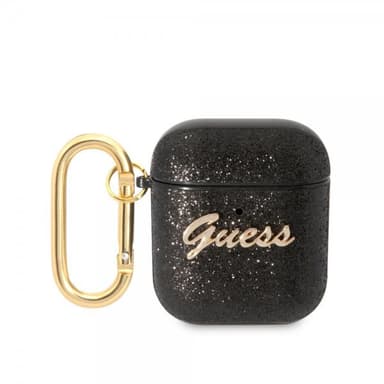 Guess AirPods 1/2 Deksel Glitter Flakes Svart