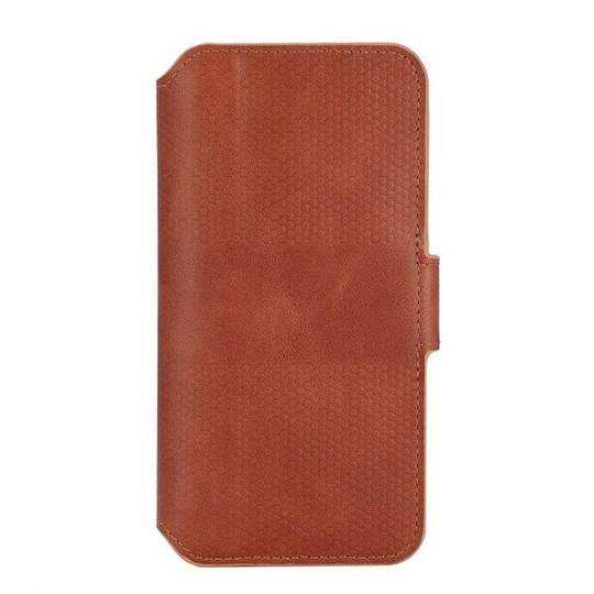 Krusell iPhone 14 Plus Etui Leather PhoneWallet Cognac