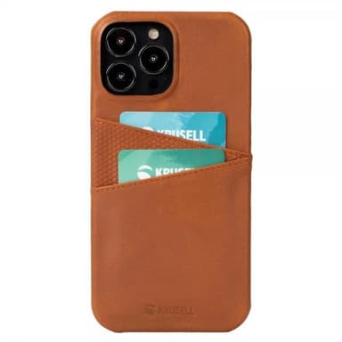 Krusell iPhone 14 Pro Max Deksel Leather CardCover Cognac