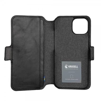 Krusell iPhone 14 Plus Etui Leather PhoneWallet Svart