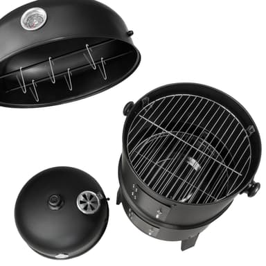 3 i 1 BBQ røykovn - svart