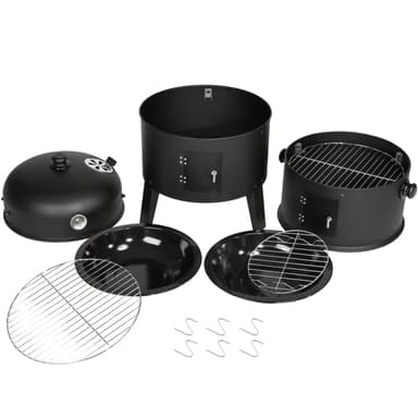 3 i 1 BBQ røykovn - svart