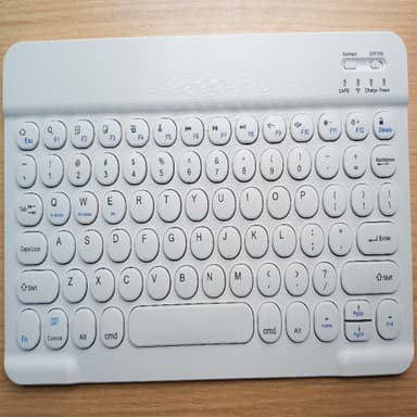 Trådløst Bluetooth-tastatur med rund nøkkelhette Hvit 10 inch