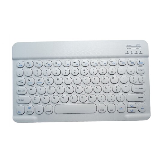 Trådløst Bluetooth-tastatur med rund nøkkelhette Hvit 10 inch