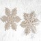 Glitter Christmas Snowflake Ornament 2-Pack Champagne