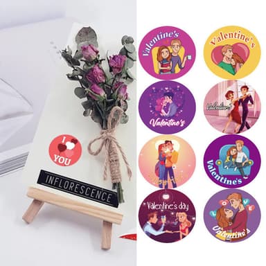 Hjerte Valentinsdag-klistremerker 500-deler Flerfarget