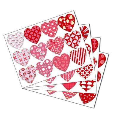 Hjerte Valentinsdag-klistremerker 4 ark rød