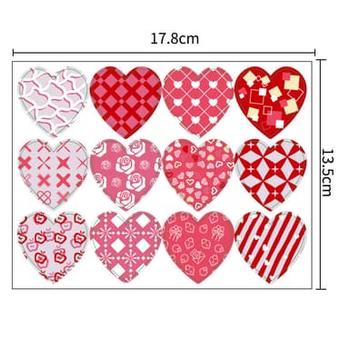 Hjerte Valentinsdag-klistremerker 4 ark rød