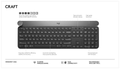 Logitech Craft tastatur med kontrollhjul