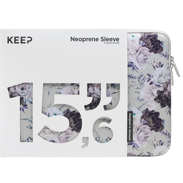 KEEP 15,6" PC neopren etui (Silver Summer Flower)