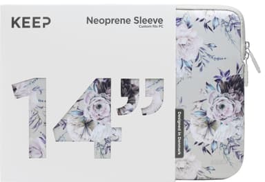 KEEP 14" PC neopren etui (Silver Summer Flower)
