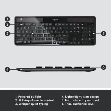 Logitech K750 trådløst solcelle-tastatur