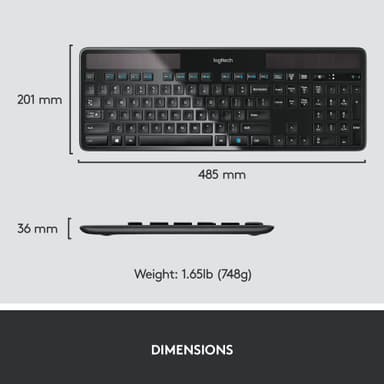 Logitech K750 trådløst solcelle-tastatur