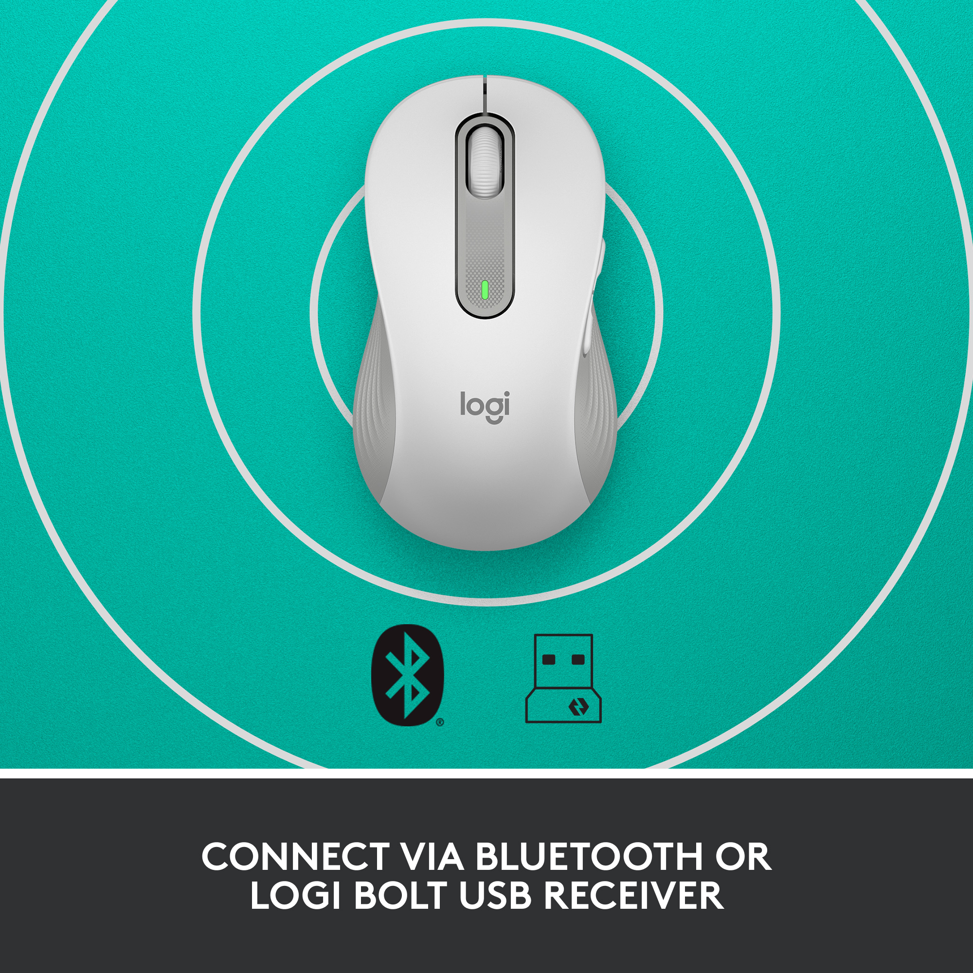 Logitech Signature M650 Left Large Wireless Mouse (hvit)