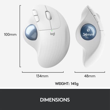 Logitech Ergo M575 mus (hvit)