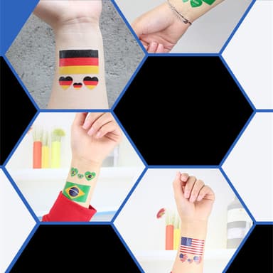 2022 World Cup Carnival Flaggklistremerker 20-pack Flerfarget