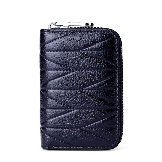 Premium skinn kortholder lommebok RFID Blå