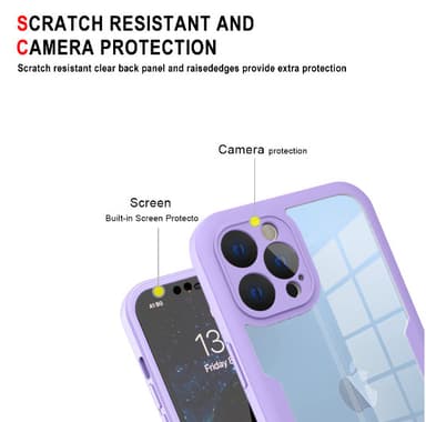 Telefonveske med skjermbeskytter Lilla iPhone13 Pro