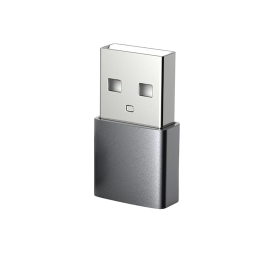 USB-A (hann) til USB-C (hun) adapter Sølvgrå