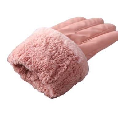 Bow Knot vanntette vinterhansker berøringsskjerm Rosa