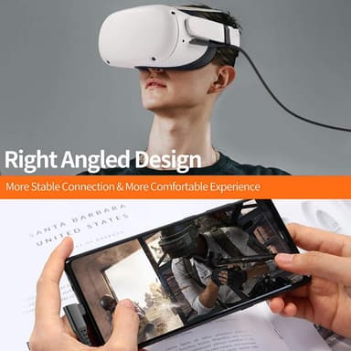 INF Link-kabel 2-i-1 USB 3.1 og USB-C for Oculus Quest 2 3 m Svart