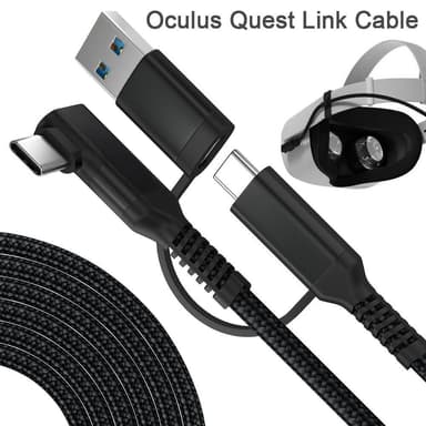 INF Link-kabel 2-i-1 USB 3.1 og USB-C for Oculus Quest 2 3 m Svart