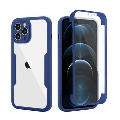 INF Telefonveske med skjermbeskytter Blå iPhone12Pro