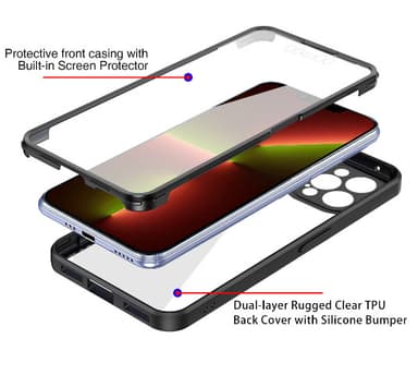 Veske Innebygd skjermbeskytter Svart iPhone 13 Pro Max
