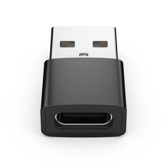 INF USB-A (hann) til USB-C (hun) adapter Sort