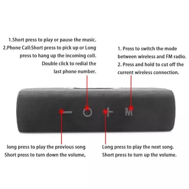 Bluetooth-høyttaler V5.0 IPX 5 vanntett rød