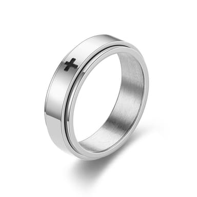 Korsring i rustfritt stål Sølv 17.4 mm